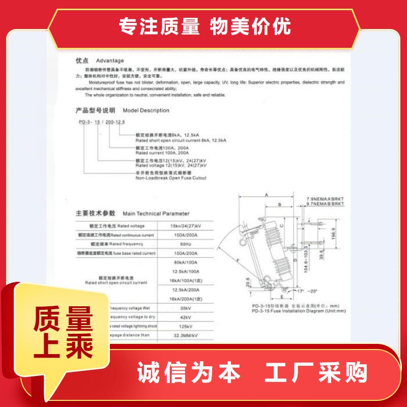 【跌落式熔断器】HRW12-12KV/100A浙江羿振电气有限公司生产型