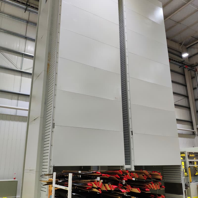 忻州水平回轉(zhuǎn)高密度存儲(chǔ)自動(dòng)化快遞驛站來(lái)廠考察東勝機(jī)械