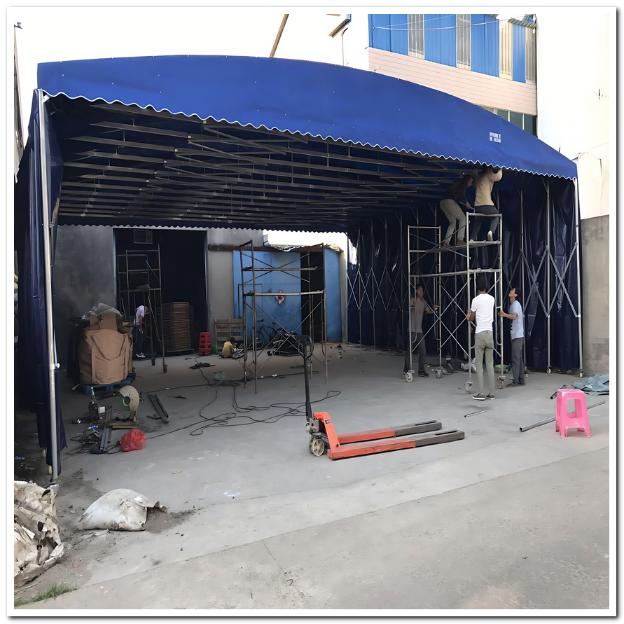 湘東伸縮大篷伸縮雨棚款式多樣