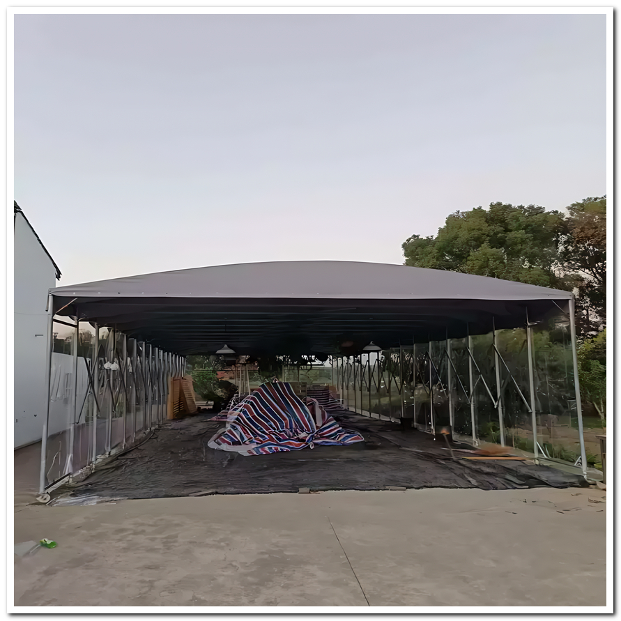 前山街道可伸縮式遮雨棚-前山街道推拉雨篷訂做