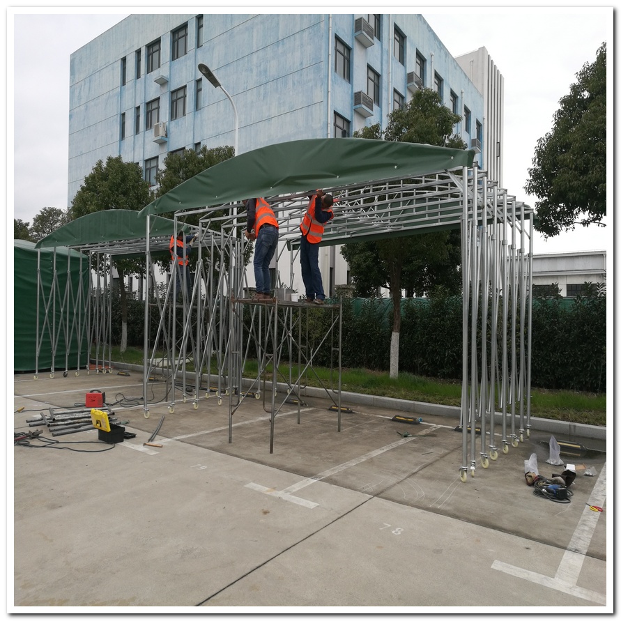 前山街道可伸縮式遮雨棚-前山街道推拉雨篷訂做