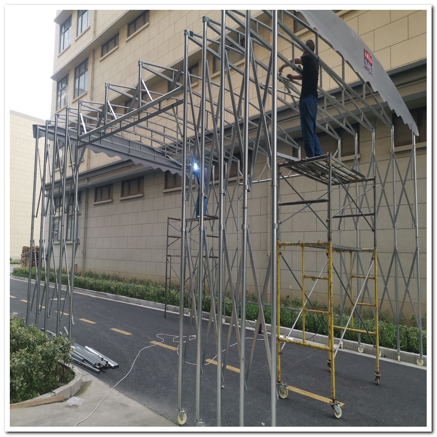 前山街道可伸縮式遮雨棚-前山街道推拉雨篷訂做