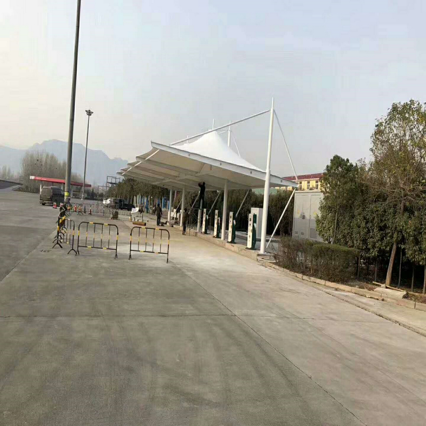 長垣停車篷膜結構停車篷顏色尺寸款式定制