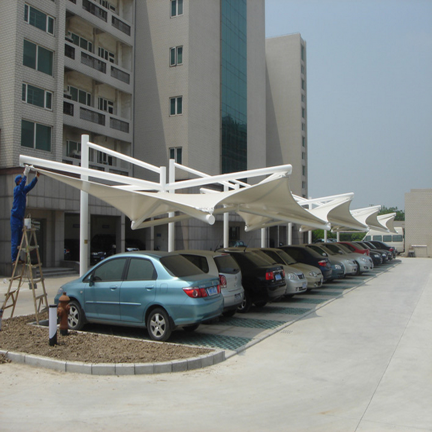 移動(dòng)伸縮車篷/張拉膜車棚搭建